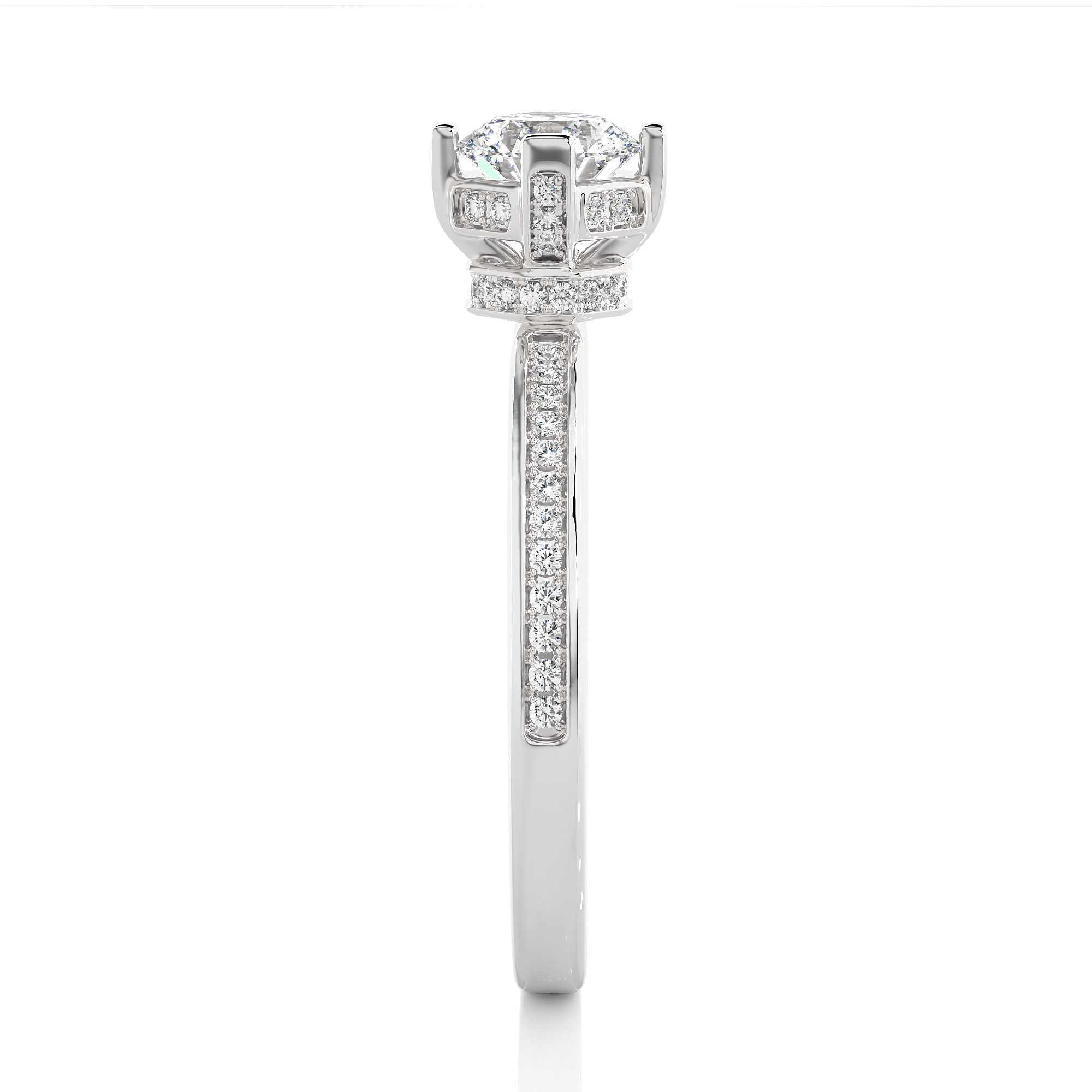 0.78 Carat I Color VS1 Clarity Diamond Studded Natural Diamond Ring.